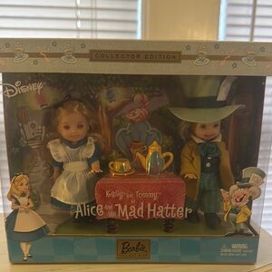 Disney Barbie Collector Edition Kelly and Tommy Alice and the Mad Hatter Dolls